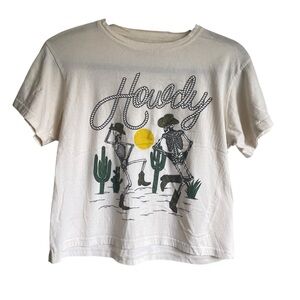 Cloud‎ Dancer Howdy Dancing Skeleton Cowboys Graphic Tee